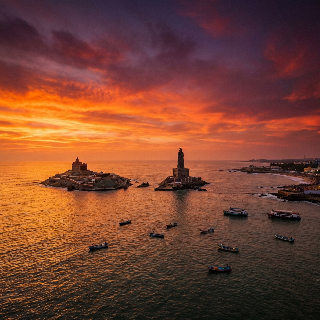 Kanyakumari Sunrise & Sunset